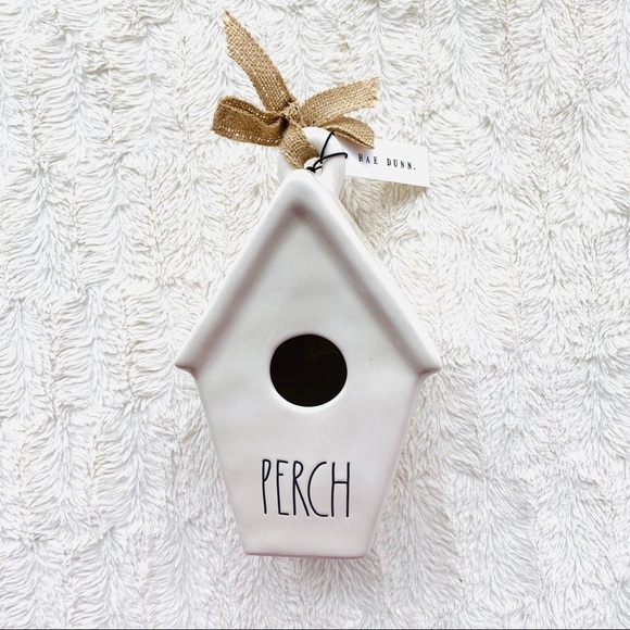 𝅺nwt Rae Dunn PERCH Ceramic Bird House - Picture 1 of 9